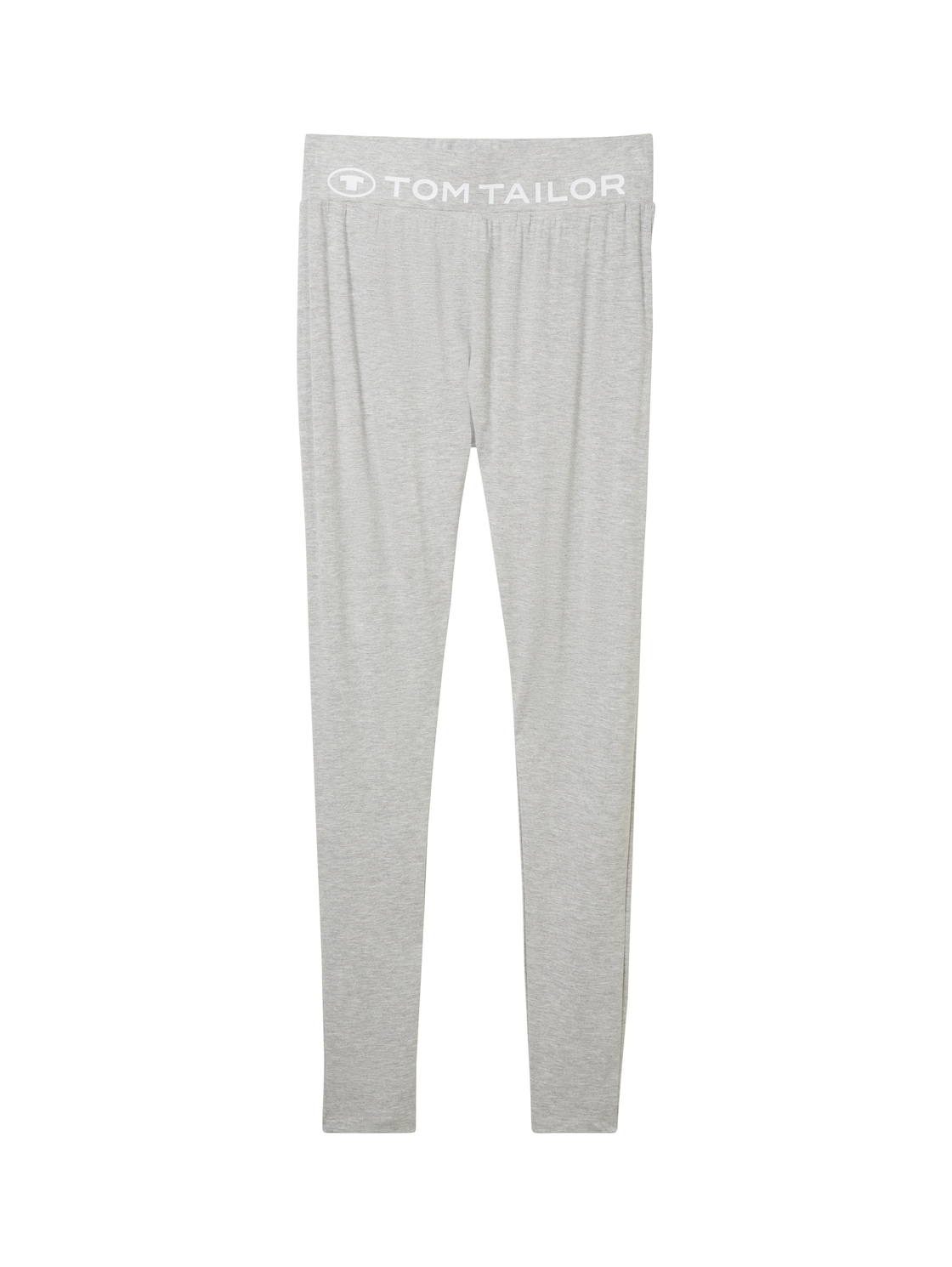 TOM TAILOR Damen Loungewear Leggings mit Logo-Print, grau, Meliert, Gr. S/36 von Tom Tailor
