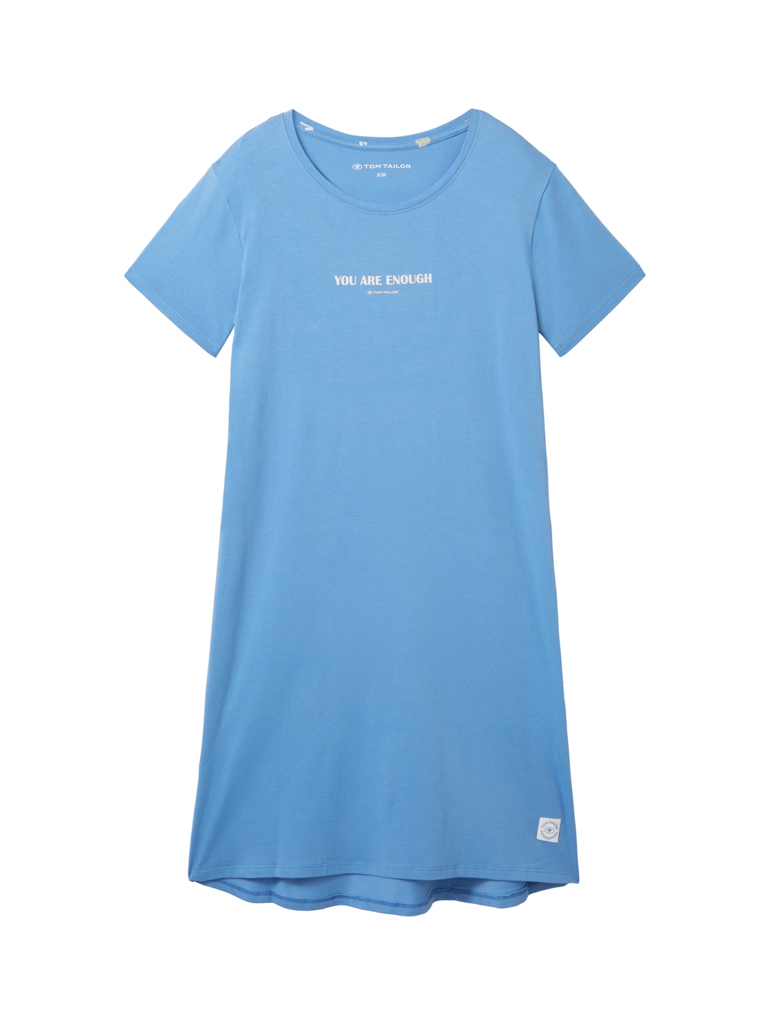 TOM TAILOR Damen Nachthemd mit Textprint, blau, Uni, Gr. XL/42 von Tom Tailor