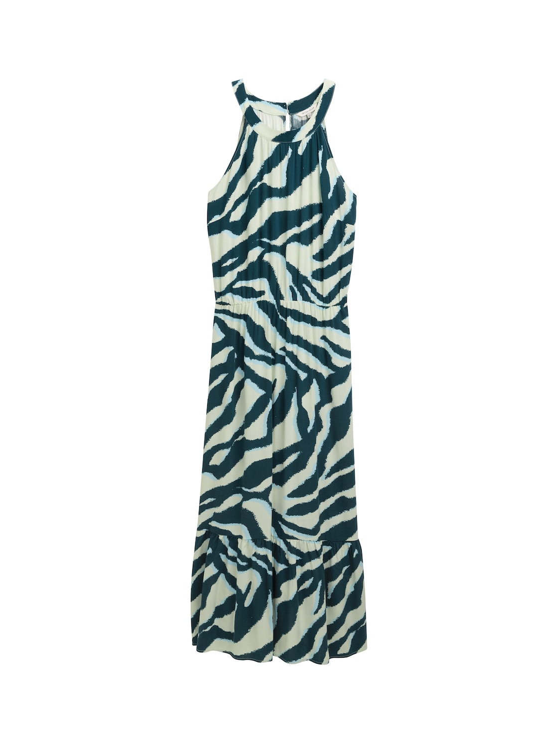 TOM TAILOR Damen Neckholder Maxi-Kleid, grün, Gemustert, Gr. 34 von Tom Tailor