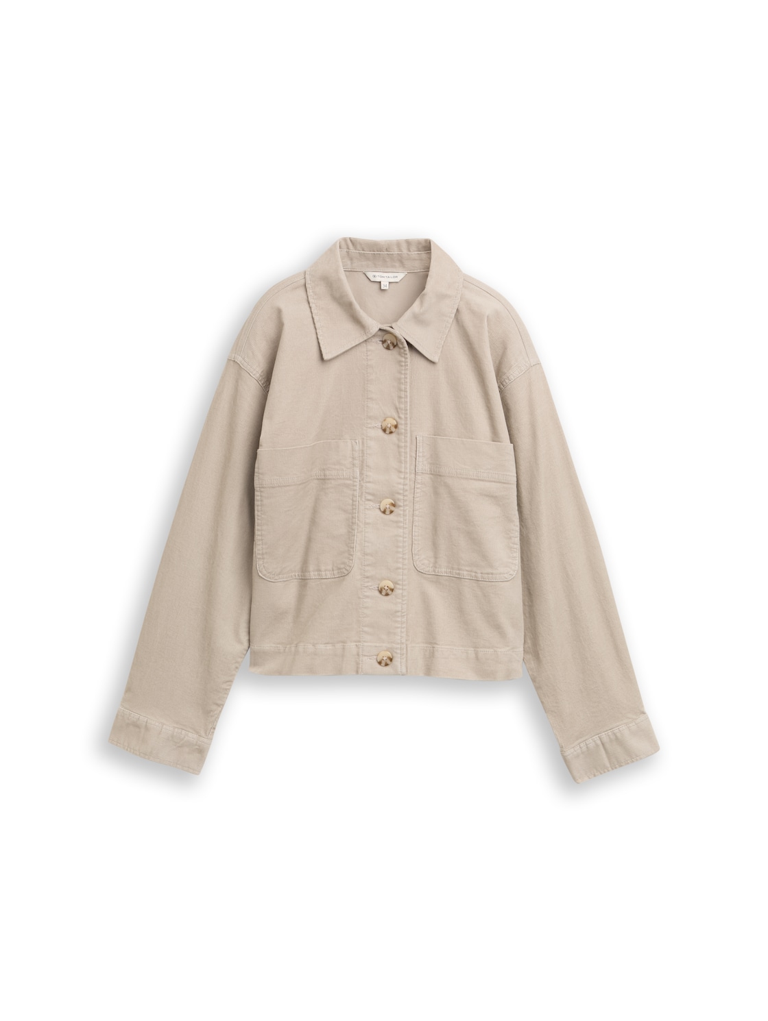 TOM TAILOR Damen Oversize Cordjacke, grau, Uni, Gr. 38 von Tom Tailor