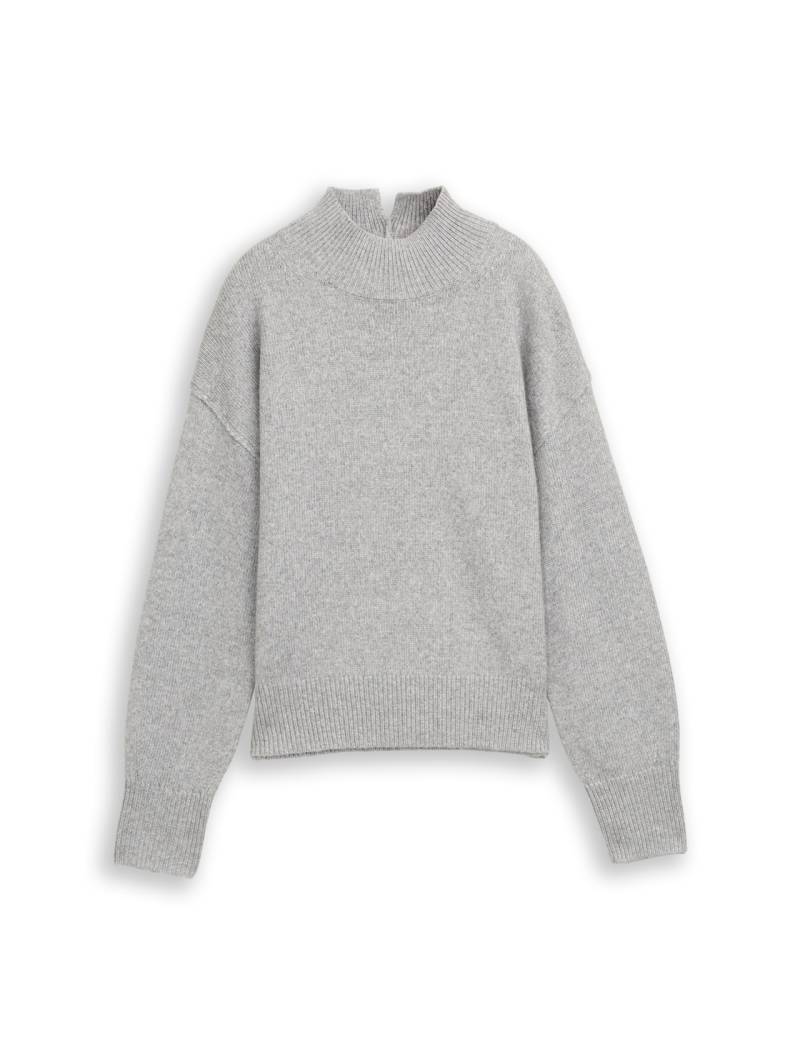 TOM TAILOR Damen Oversize Strickpullover mit Stehkragen, bunt, Meliert, Gr. M von Tom Tailor