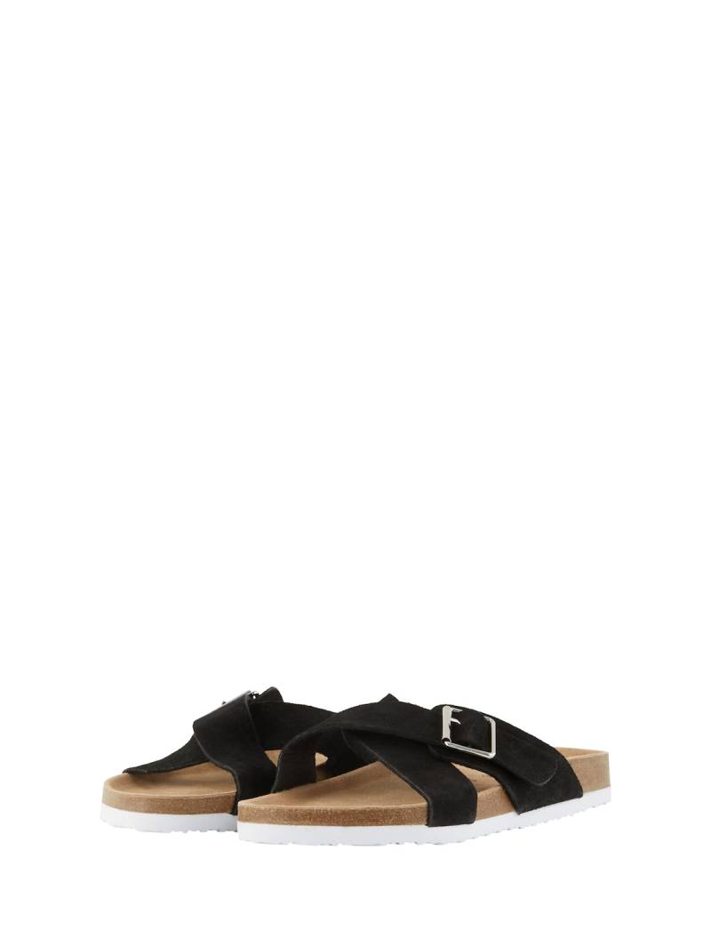 TOM TAILOR Damen Pantolette aus Wildleder, schwarz, Uni, Gr. 41 von Tom Tailor