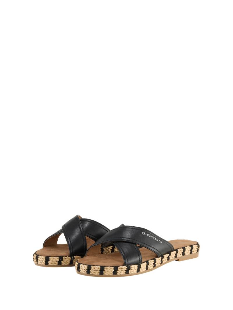 TOM TAILOR Damen Sandalen mit Bastsohle, schwarz, Uni, Gr. 38 von Tom Tailor