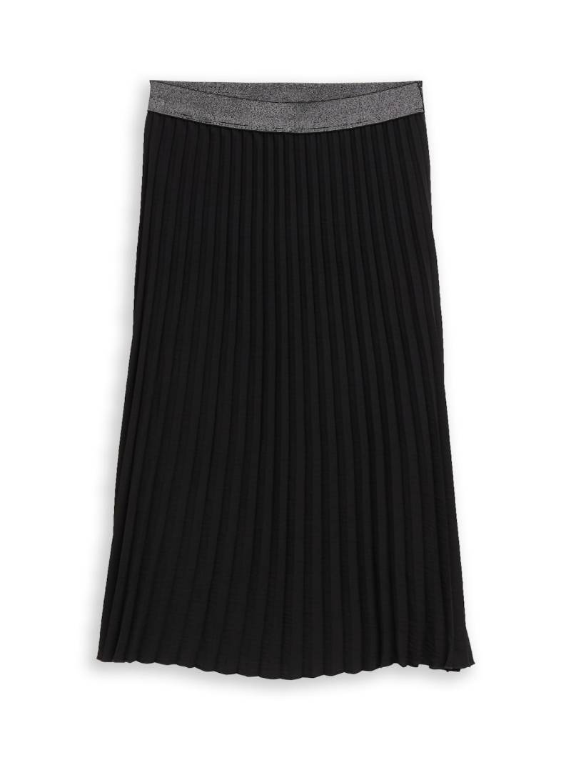 TOM TAILOR Damen Plissee Midi-Rock mit Glitzer-Detail, schwarz, Uni, Gr. 34 TOM TAILOR Damen Plissee Midi-Rock mit Glitzer-Detail, schwarz, Uni, Gr. 34 von Tom Tailor