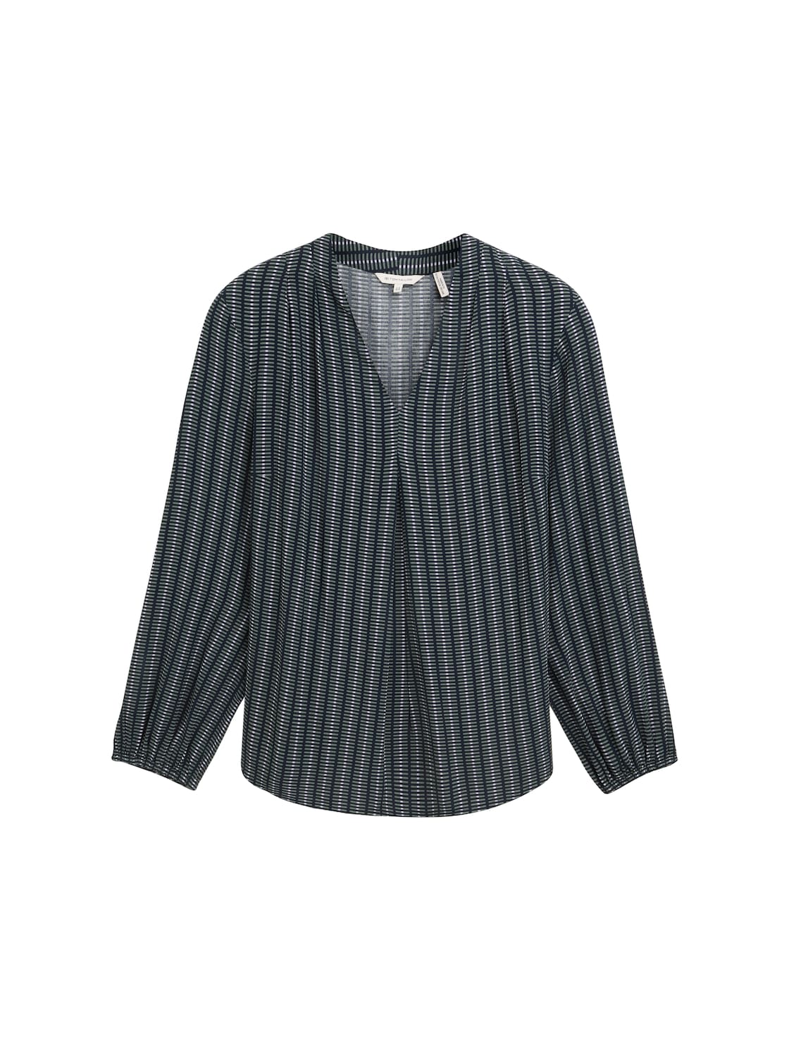 TOM TAILOR Damen Plus Size - Bluse mit LENZING™ ECOVERO™, blau, Gemustert, Gr. 50 von Tom Tailor