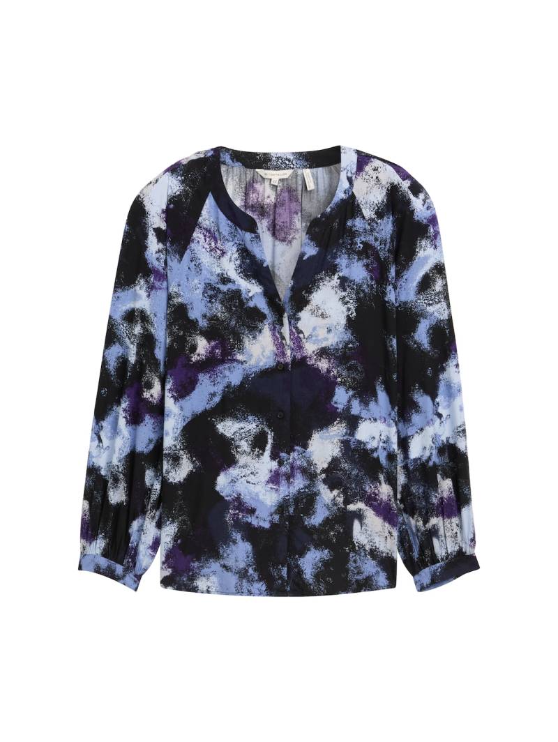 TOM TAILOR Damen Plus Size - Loose Fit Bluse aus Viskose, blau, Gemustert, Gr. 44 von Tom Tailor