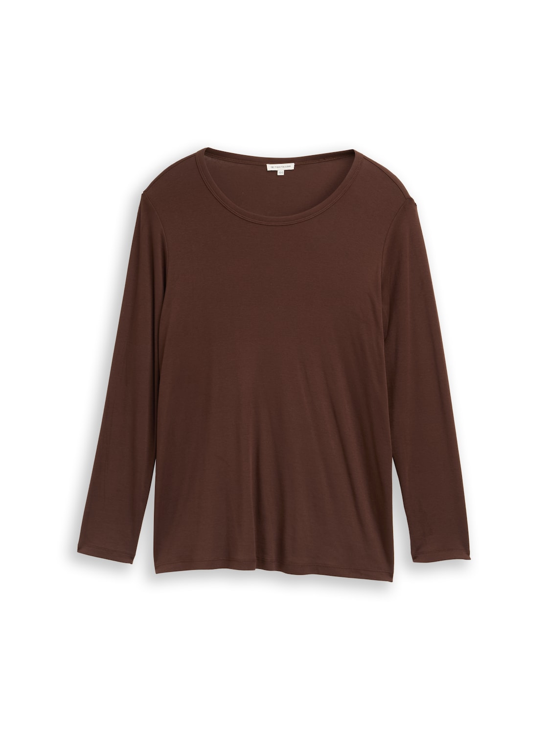TOM TAILOR Damen Plus Size - Basic Slim Fit Langarmshirt, braun, Uni, Gr. 48 von Tom Tailor