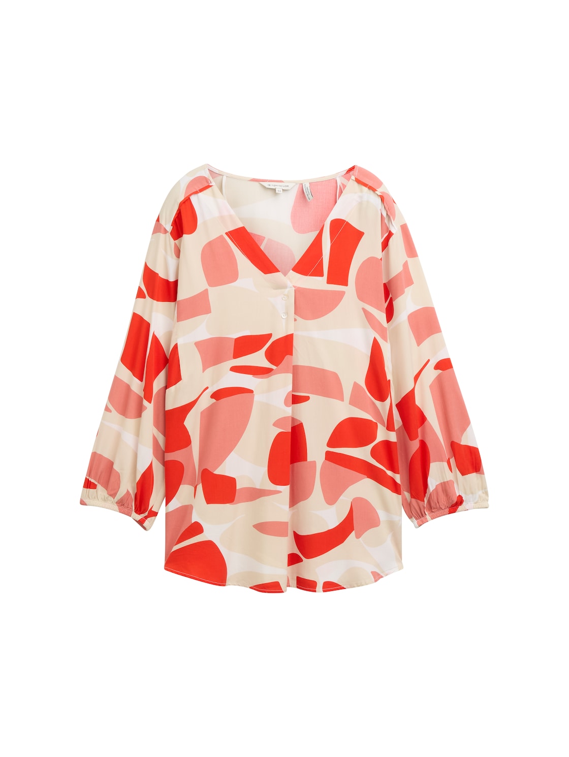 TOM TAILOR Damen Plus Size - Bluse mit Muster, rot, Gemustert, Gr. 48 von Tom Tailor
