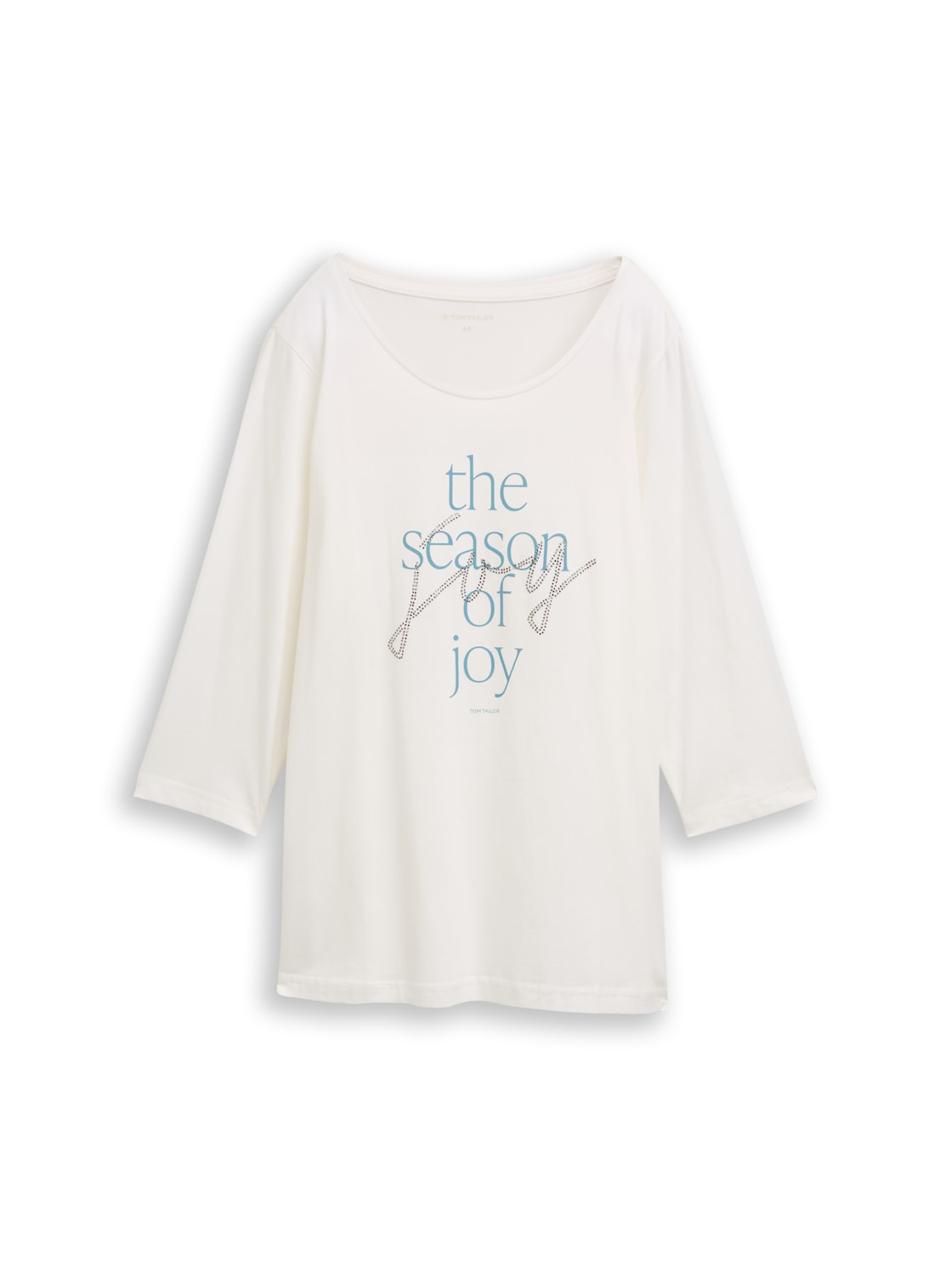 TOM TAILOR Damen Plus Size - Langarmshirt mit Print, weiß, Uni, Gr. 54 von Tom Tailor