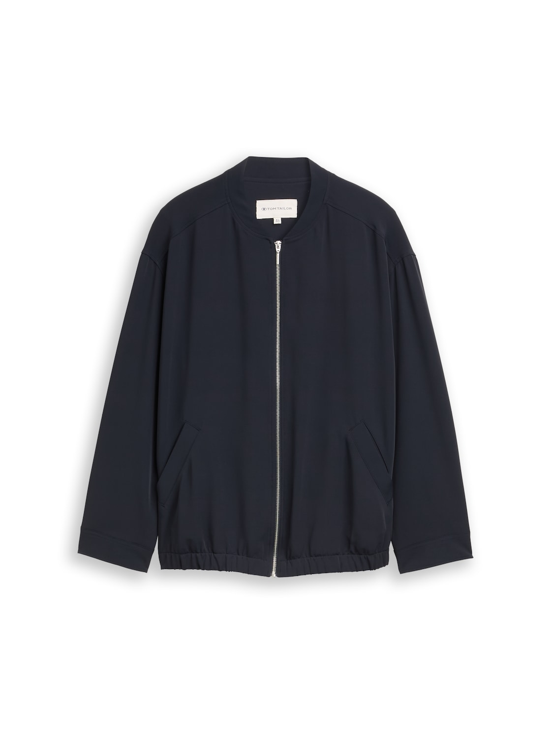 TOM TAILOR Damen Plus Size - Loose Fit Blouson Jacke, blau, Uni, Gr. 44 von Tom Tailor