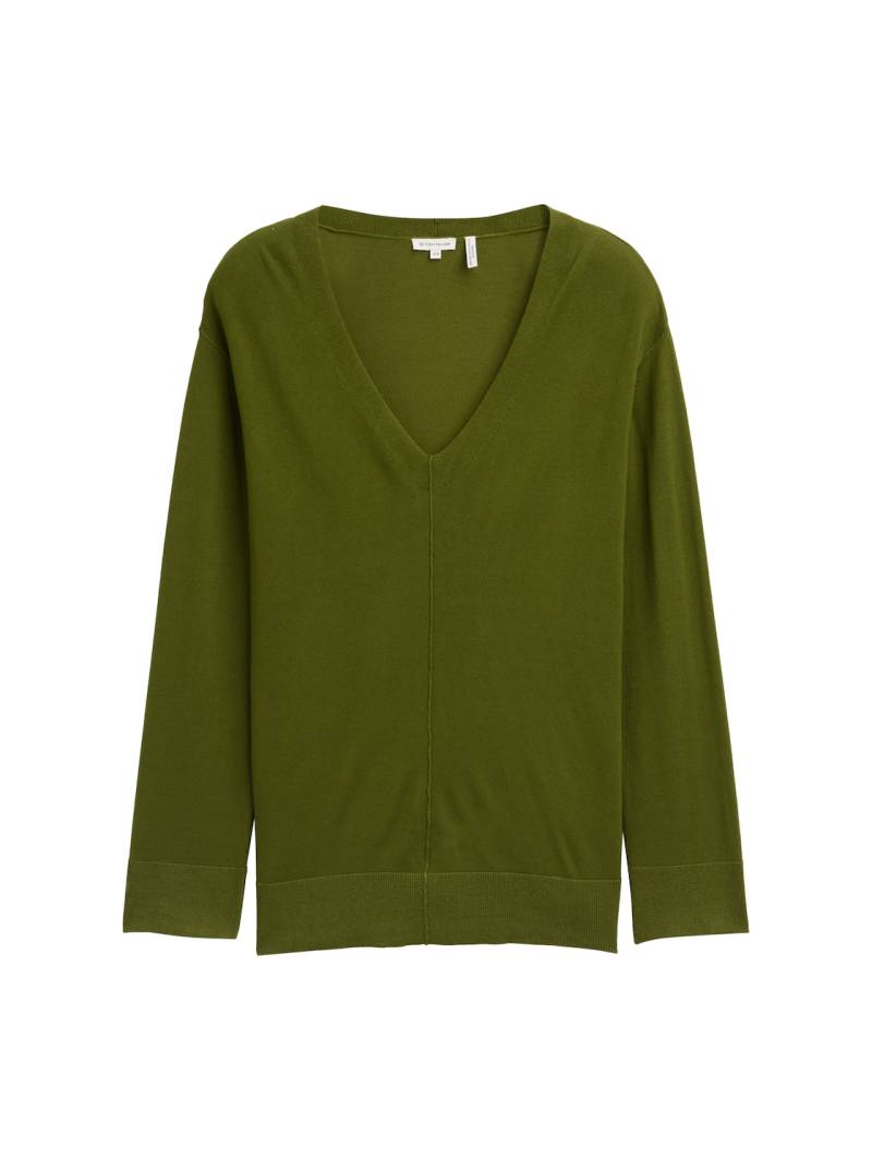 TOM TAILOR Damen Plus Size - Loose Fit Strickpullover, grün, Uni, Gr. 44 von Tom Tailor