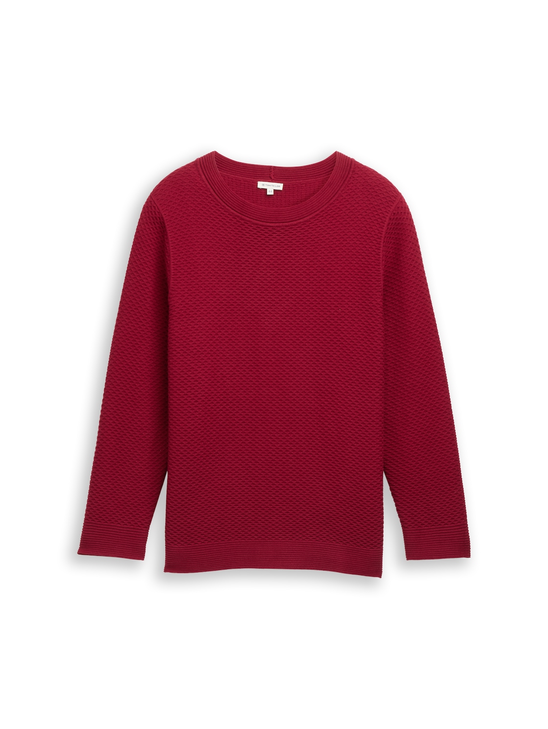 TOM TAILOR Damen Plus Size - Loose Fit Strickpullover aus Baumwolle, rot, Uni, Gr. 46 von Tom Tailor