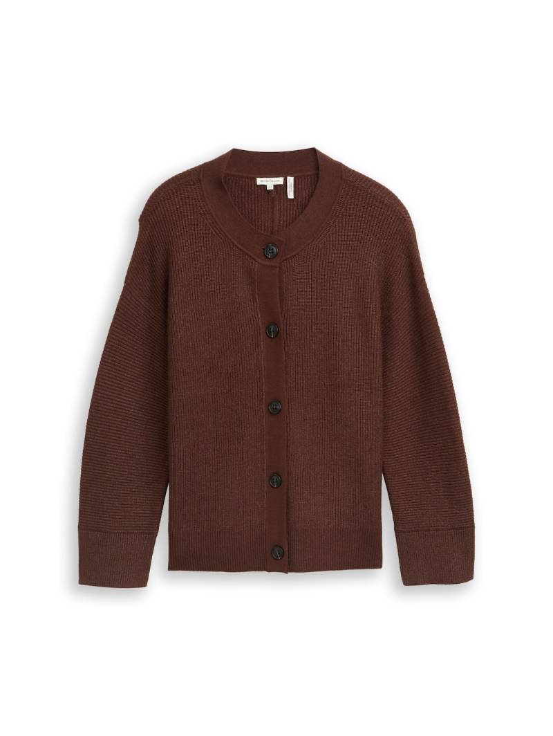 TOM TAILOR Damen Plus Size - Oversize Cardigan mit Rundhalsausschnitt, braun, Meliert, Gr. 46 TOM TAILOR Damen Plus Size - Oversize Cardigan mit Rundhalsausschnitt, braun, Meliert, Gr. 46 von Tom Tailor