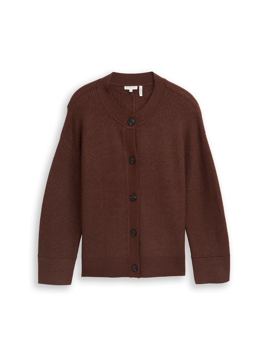 TOM TAILOR Damen Plus Size - Oversize Cardigan mit Rundhalsausschnitt, braun, Meliert, Gr. 52 von Tom Tailor