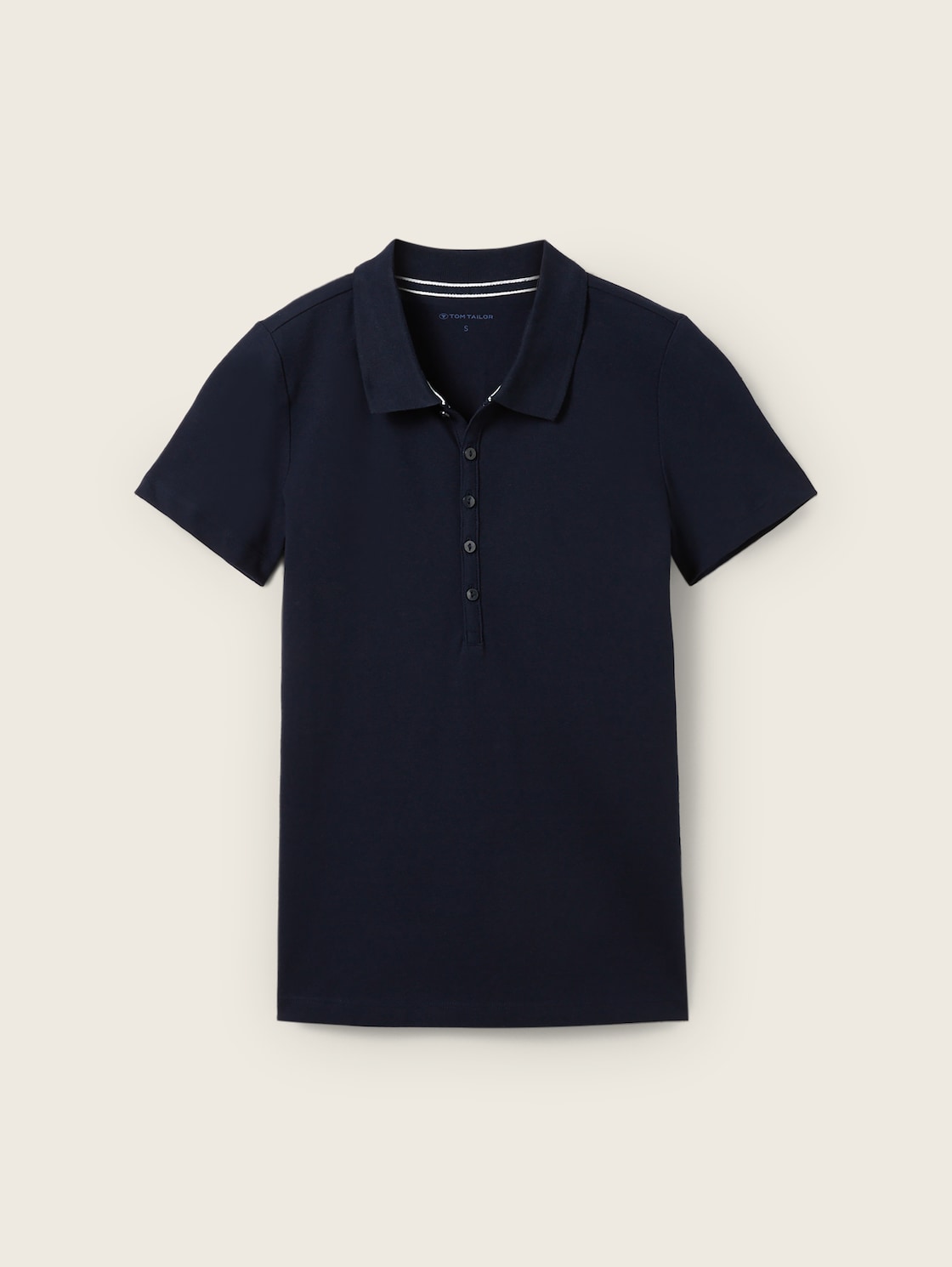 TOM TAILOR Damen Gestreiftes Poloshirt, blau, Gr. L von Tom Tailor