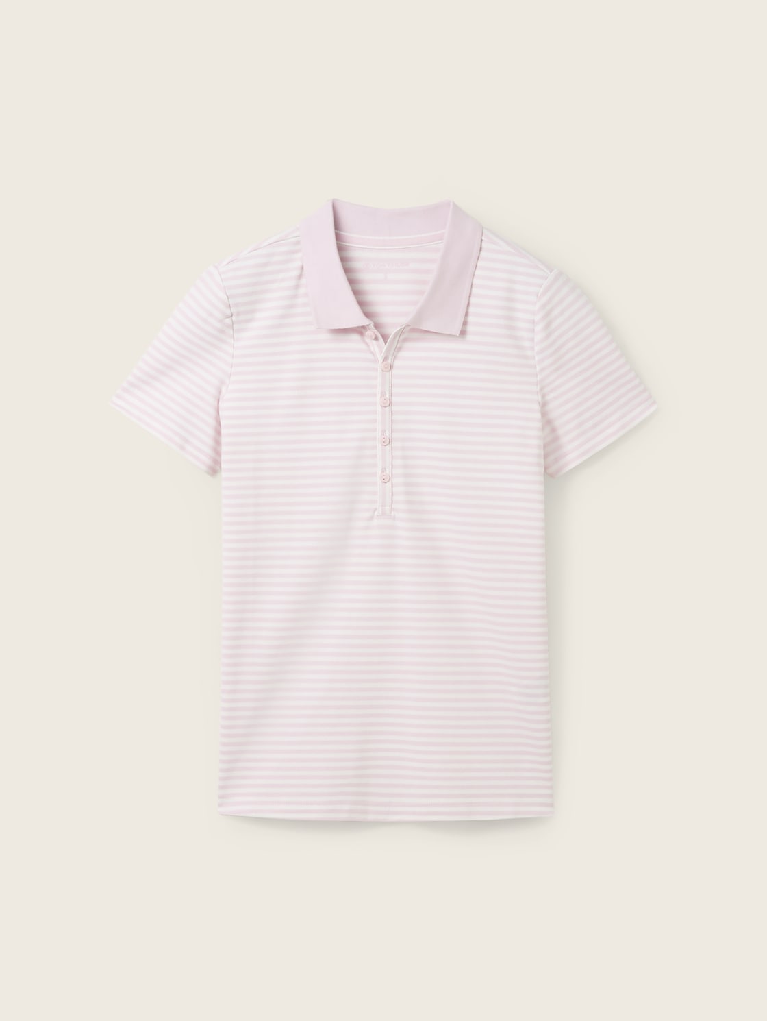 TOM TAILOR Damen Gestreiftes Poloshirt, rosa, Streifenmuster, Gr. S von Tom Tailor