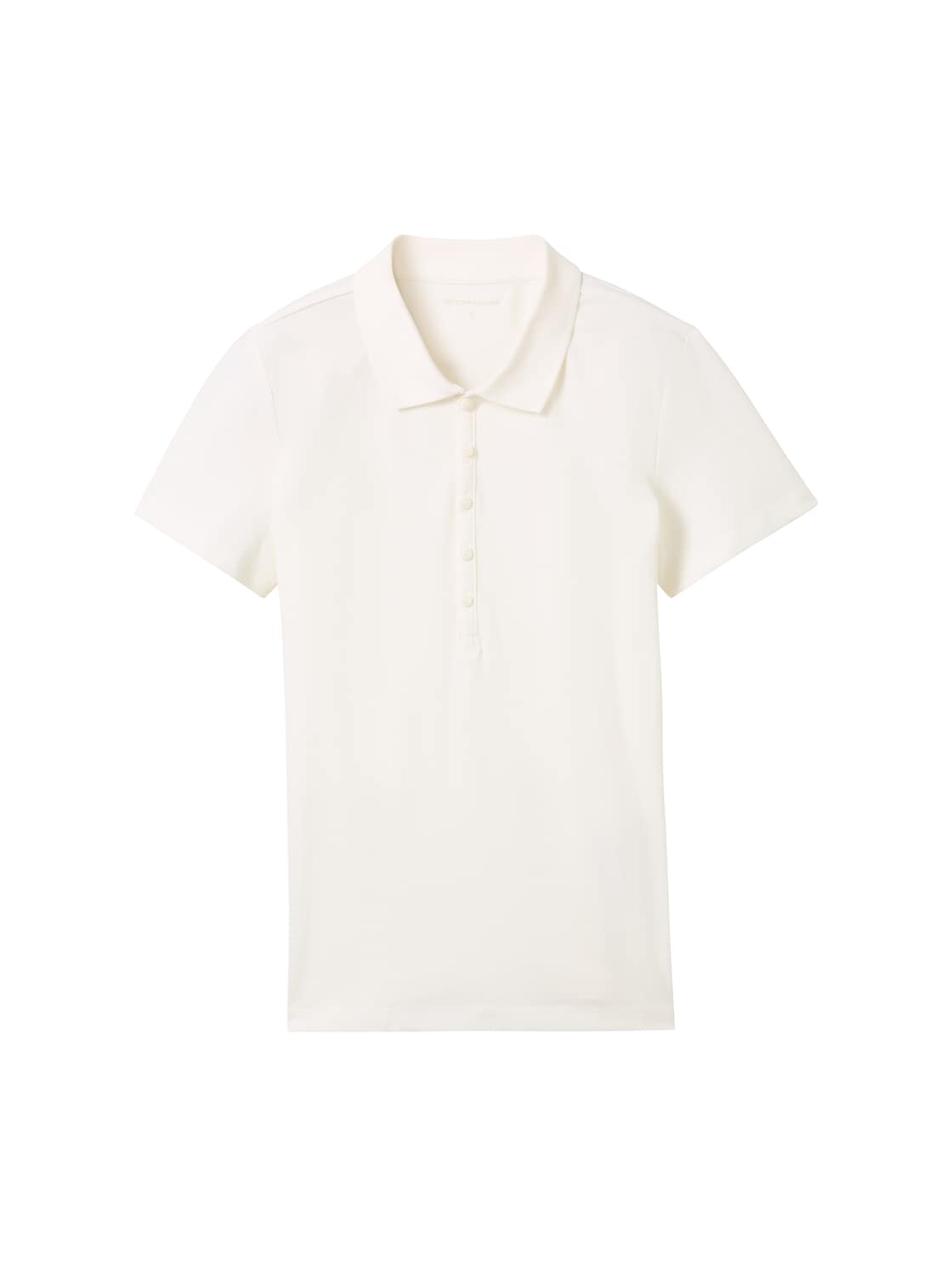 TOM TAILOR Damen Gestreiftes Poloshirt, weiß, Gr. L von Tom Tailor