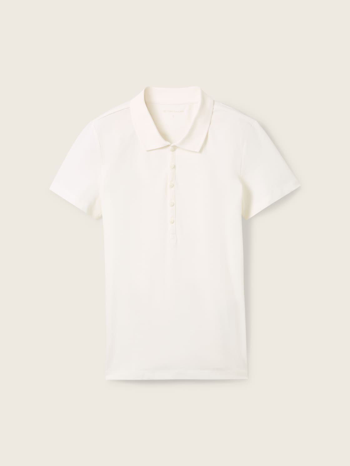 TOM TAILOR Damen Gestreiftes Poloshirt, weiß, Gr. XL von Tom Tailor