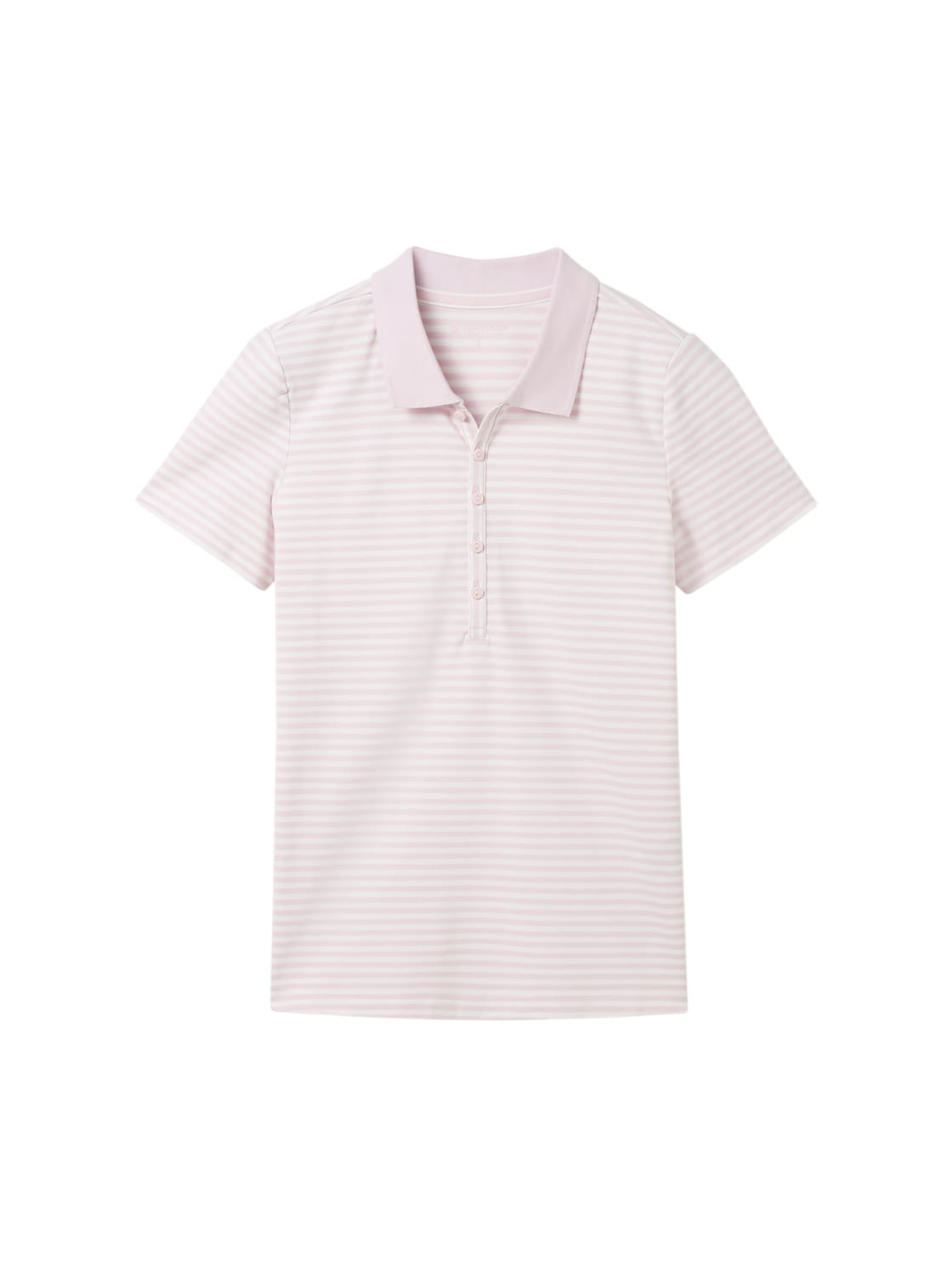 TOM TAILOR Damen Poloshirt aus Stretch Piqué, rosa, Gestreift, Gr. S von Tom Tailor