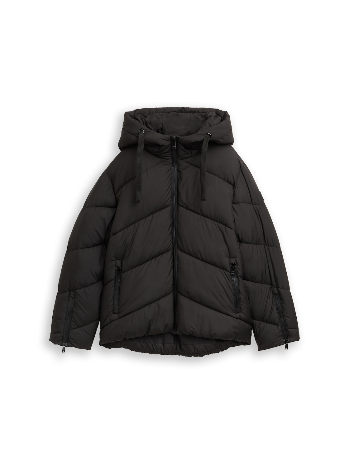 TOM TAILOR Damen Puffer-Jacke mit Kapuze, schwarz, Uni, Gr. XS TOM TAILOR Damen Puffer-Jacke mit Kapuze, schwarz, Uni, Gr. XS von Tom Tailor