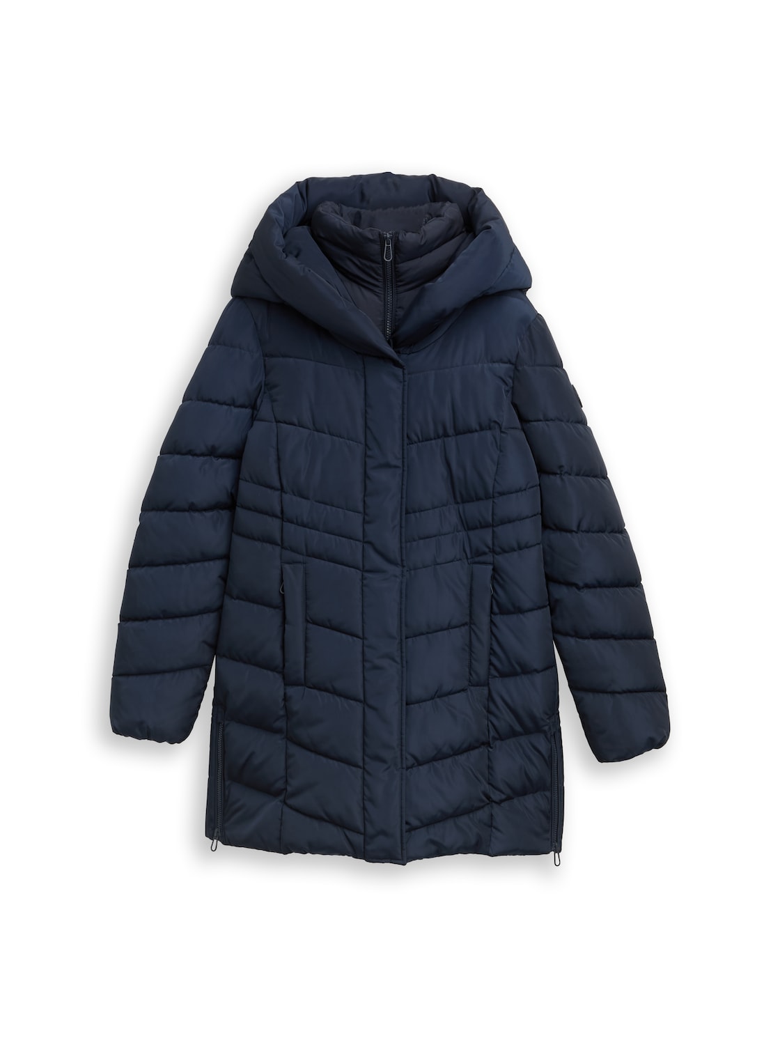 TOM TAILOR Damen Puffer-Mantel im 2-in-1-Look, blau, Uni, Gr. XXL von Tom Tailor