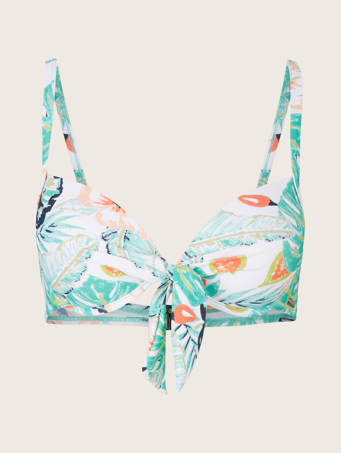 TOM TAILOR Damen Push-Up Bikinitop mit Print, weiß, Print, Gr. 36C von Tom Tailor