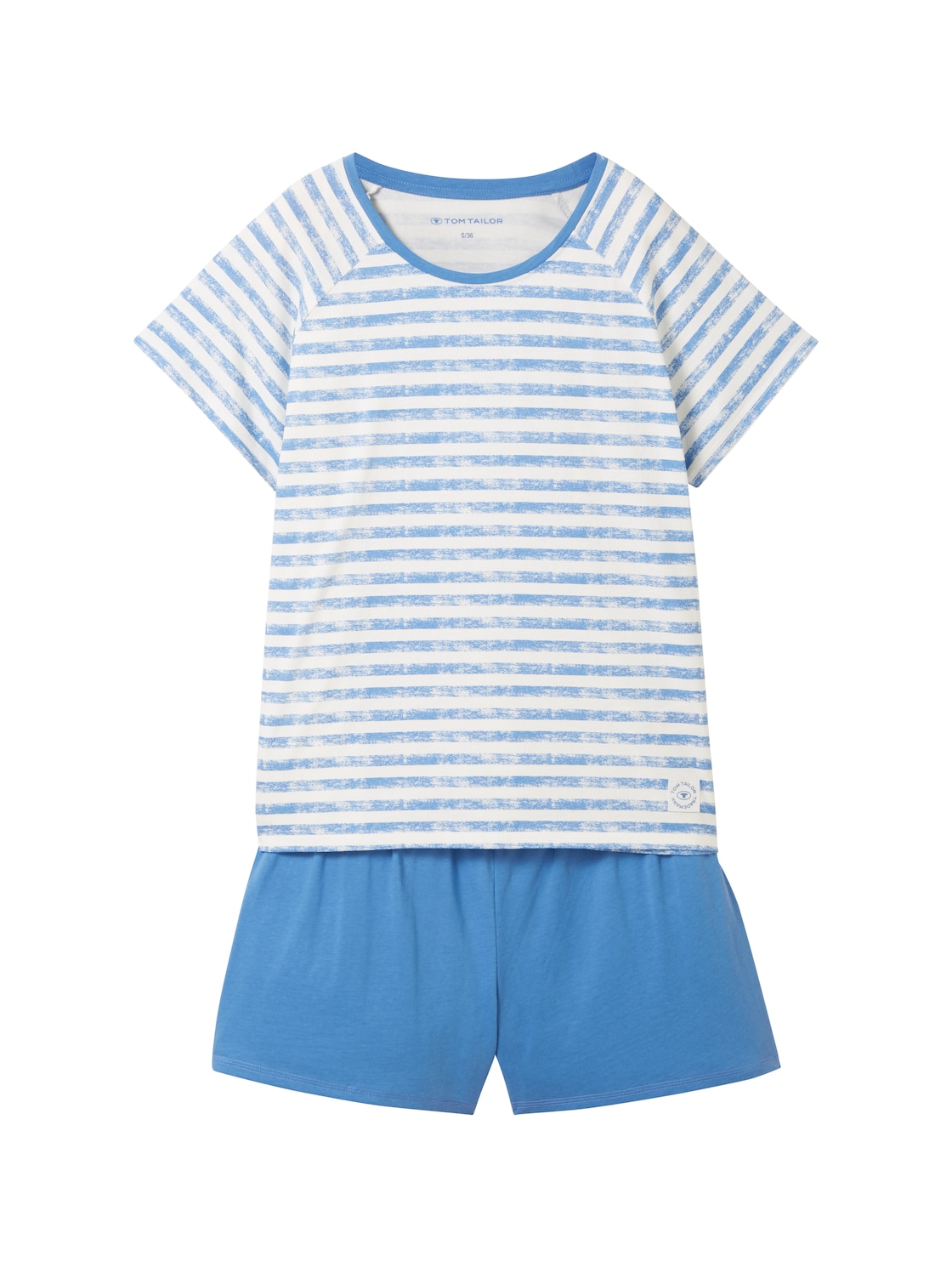 TOM TAILOR Damen Pyjama-Set mit Streifenmuster, blau, Gestreift, Gr. XXL/44 von Tom Tailor