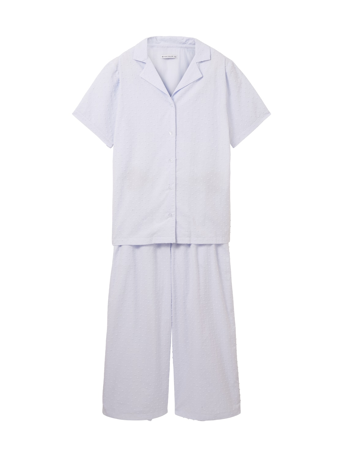 TOM TAILOR Damen Pyjama mit Struktur, blau, Uni, Gr. S/36 von Tom Tailor