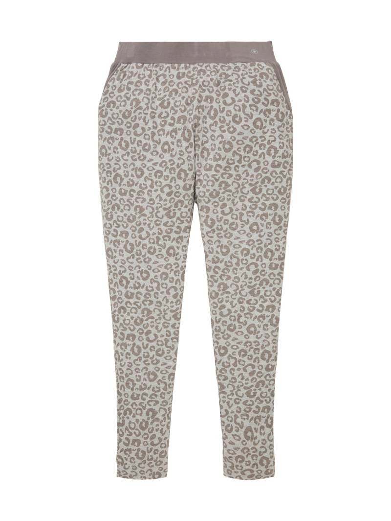 TOM TAILOR Damen Pyjama-Hose mit Leo-Print, grau, Animalprint, Gr. L/40 von Tom Tailor