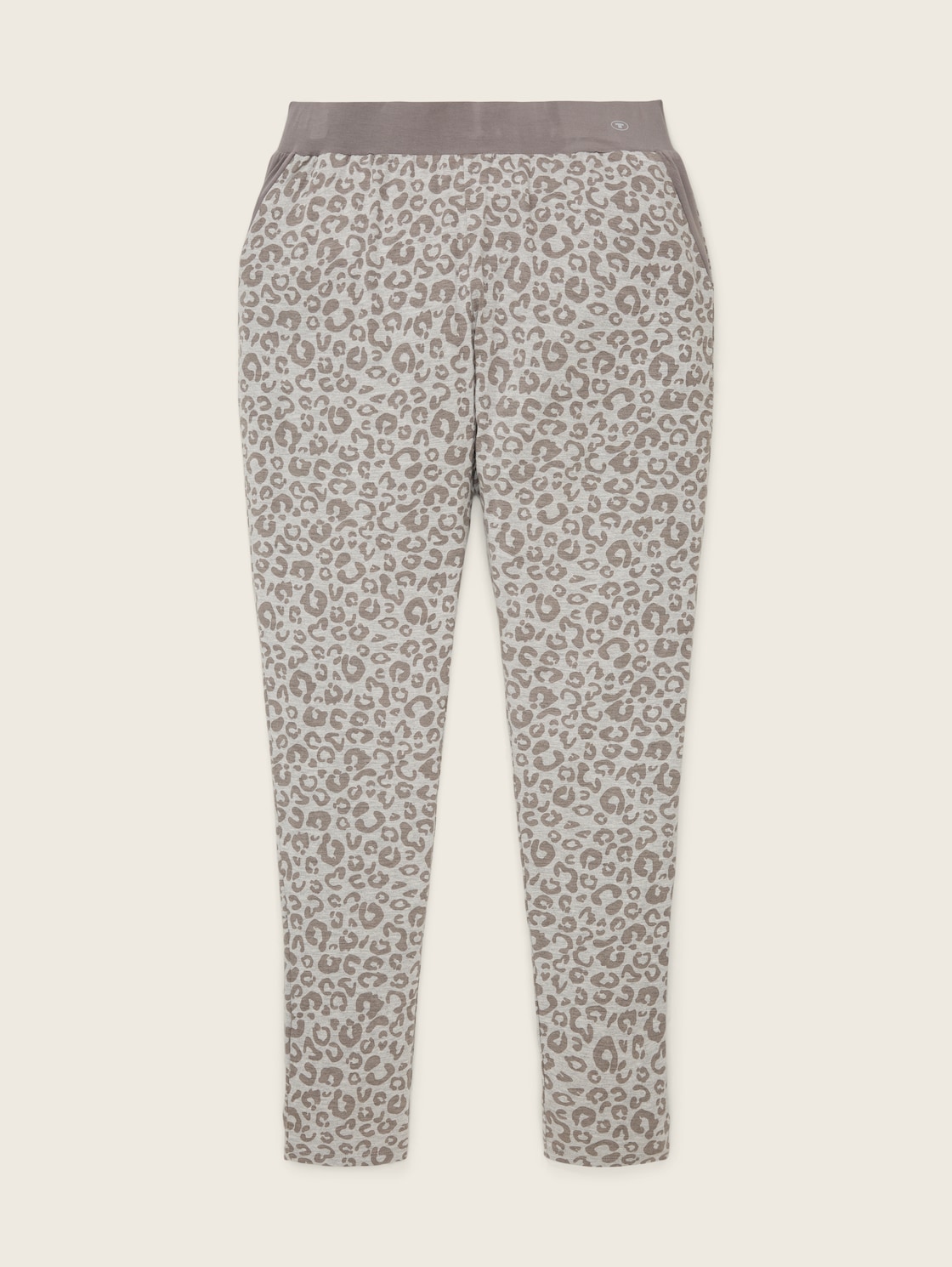 TOM TAILOR Damen Pyjamahose mit Leo-Print, grau, Animalprint, Gr. M/38 von Tom Tailor