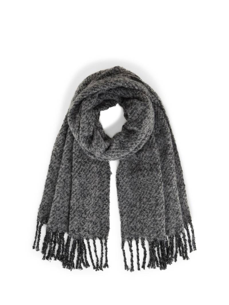 TOM TAILOR Damen Schal mit Glitzer-Effekt, schwarz, Uni, Gr. ONESIZE von Tom Tailor