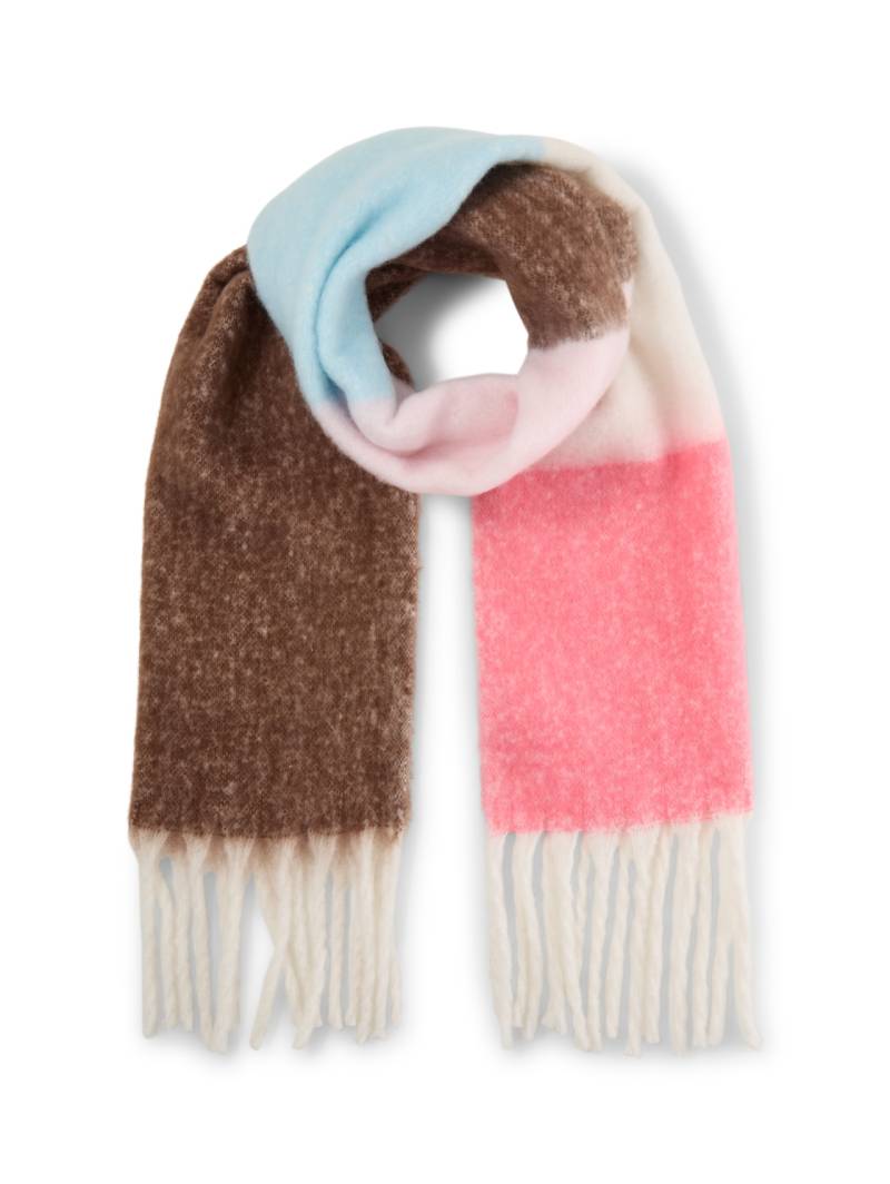 TOM TAILOR Damen Schal mit Streifenmuster, rosa, Gestreift, Gr. ONESIZE von Tom Tailor