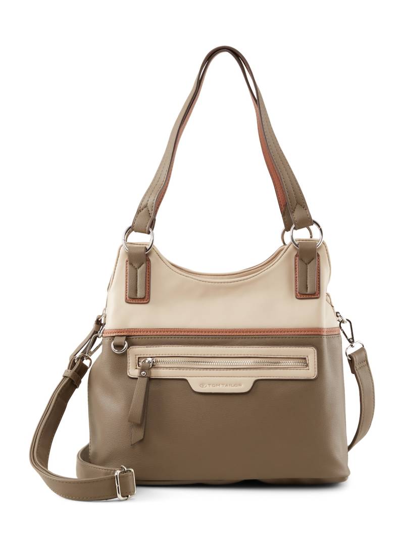 TOM TAILOR Damen Jule Shopper mit Lederimitat-Details, braun, Gr. ONESIZE von Tom Tailor