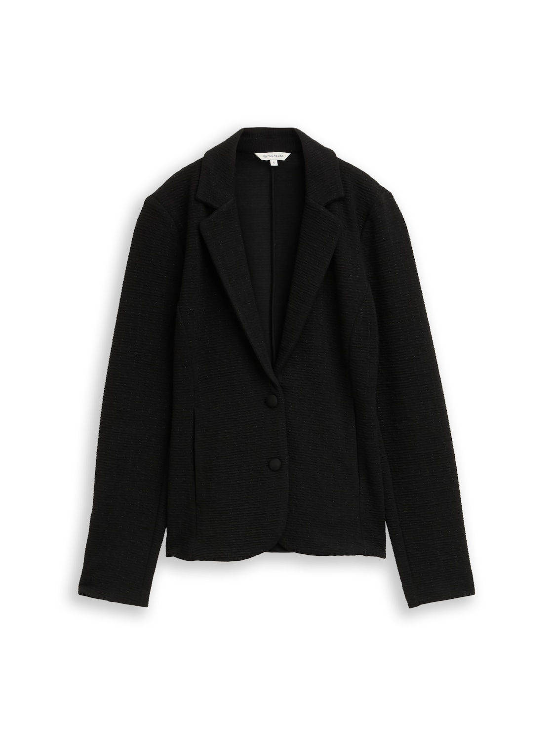 TOM TAILOR Damen Slim Fit Blazer mit Glitzer-Effekt, schwarz, Uni, Gr. XS TOM TAILOR Damen Slim Fit Blazer mit Glitzer-Effekt, schwarz, Uni, Gr. XS von Tom Tailor