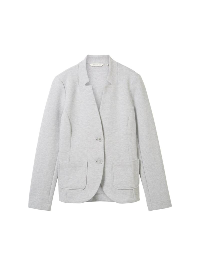 TOM TAILOR Damen Slim Fit Blazer mit Ottoman Struktur, grau, Meliert, Gr. XXL TOM TAILOR Damen Slim Fit Blazer mit Ottoman Struktur, grau, Meliert, Gr. XXL von Tom Tailor