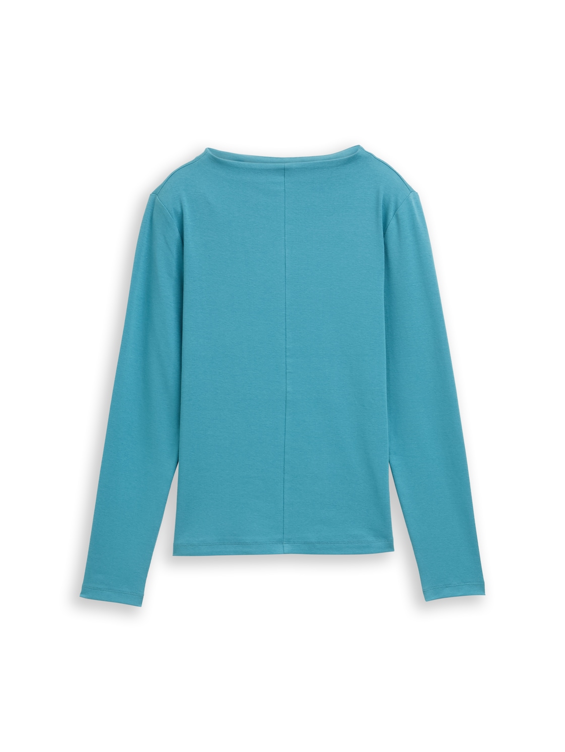 TOM TAILOR Damen Slim Fit Langarmshirt, blau, Uni, Gr. M von Tom Tailor