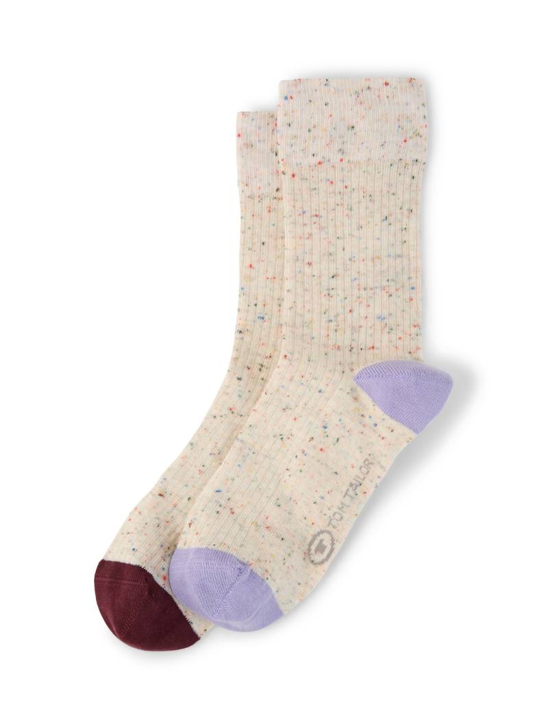 TOM TAILOR Damen Socken im 2er-Pack, lila, Meliert, Gr. 39-42 von Tom Tailor