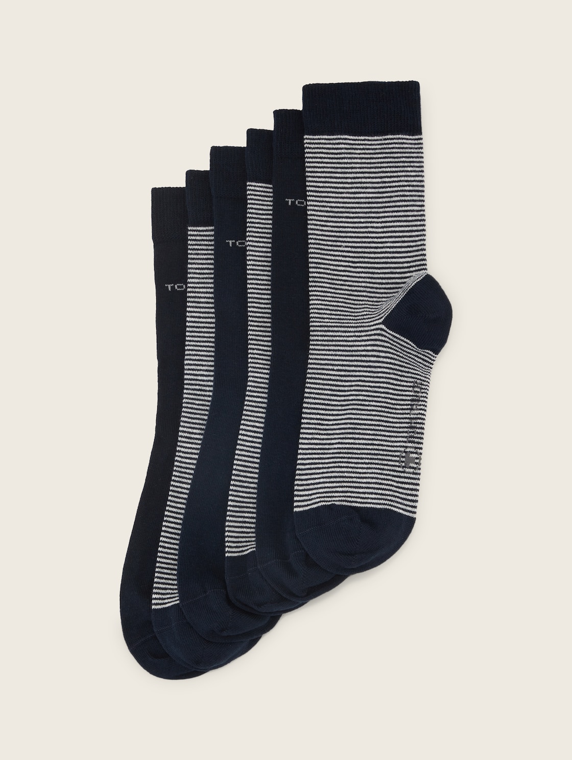 TOM TAILOR Damen Socken im 6er-Set, blau, Streifenmuster, Gr. 39-42 von Tom Tailor