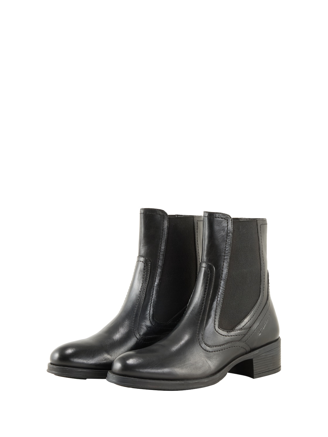 TOM TAILOR Damen Stiefeletten aus Leder, schwarz, Uni, Gr. 37 von Tom Tailor