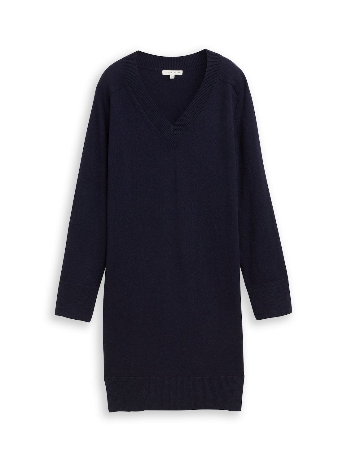 TOM TAILOR Damen Strickkleid mit Kaschmir-Anteil, blau, Meliert, Gr. 42 von Tom Tailor