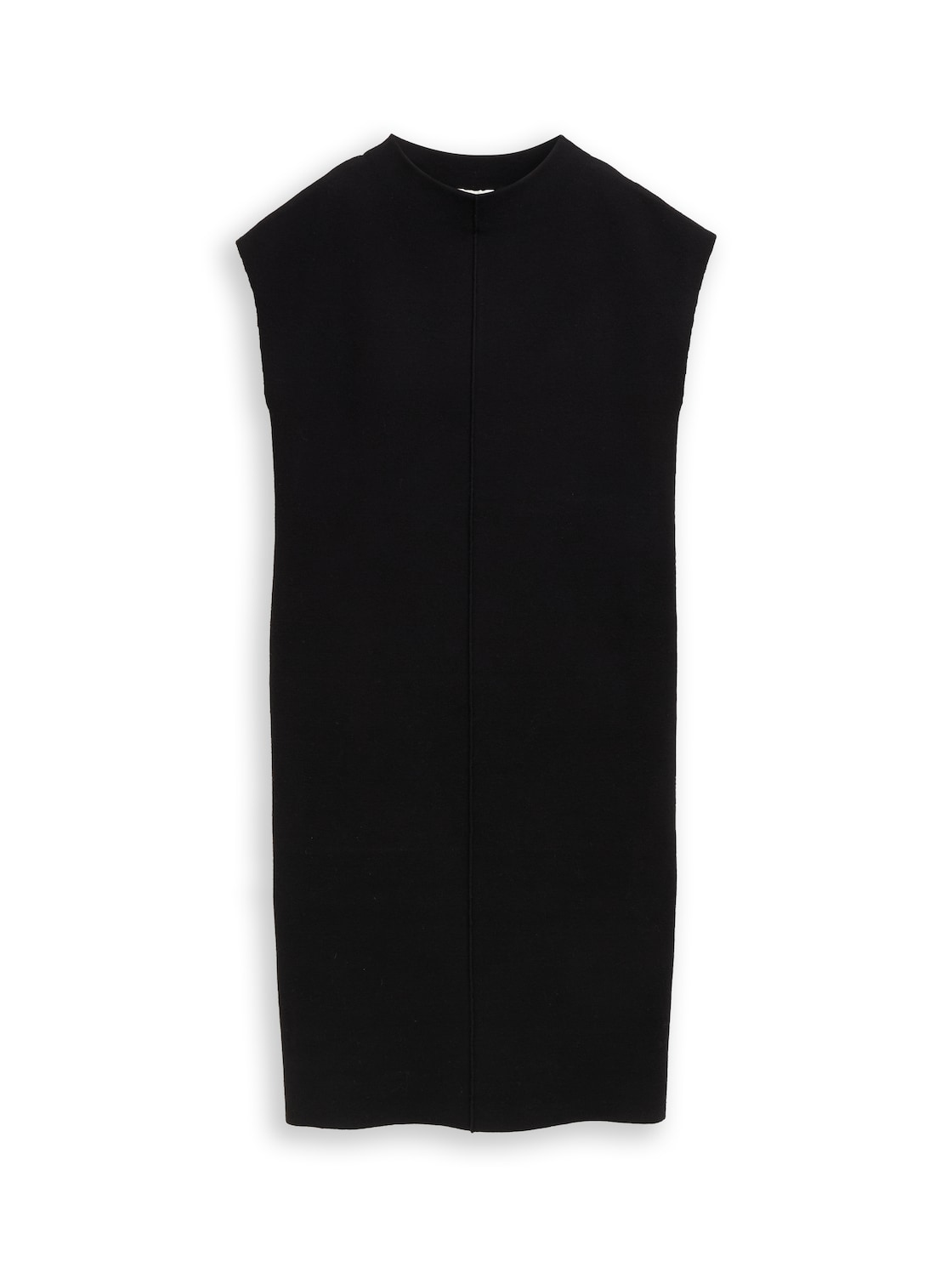 TOM TAILOR Damen Strickkleid mit Stehkragen, schwarz, Uni, Gr. 42 von Tom Tailor
