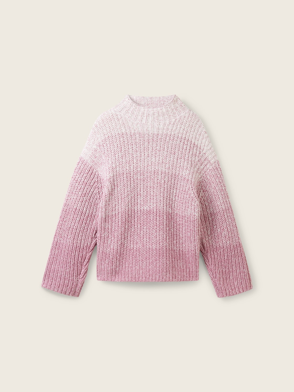 TOM TAILOR Damen Strickpullover mit Farbverlauf, rosa, Farbverlauf / Dip-Dye, Gr. XL von Tom Tailor