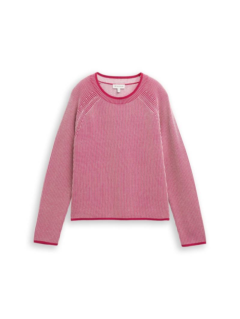 TOM TAILOR Damen Strickpullover mit Rundhalsausschnitt, rosa, Meliert, Gr. XXL von Tom Tailor