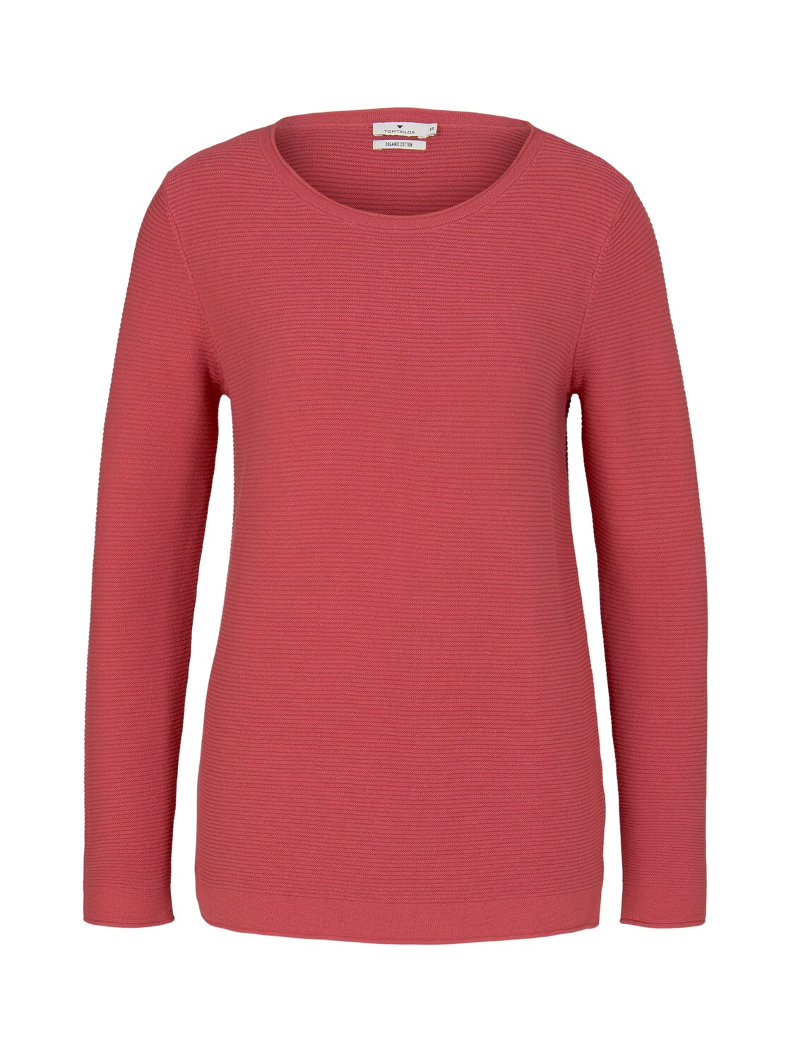 TOM TAILOR Damen Strickpullover mit Rundhalsausschnitt, rot, Uni, Gr. XXL von Tom Tailor
