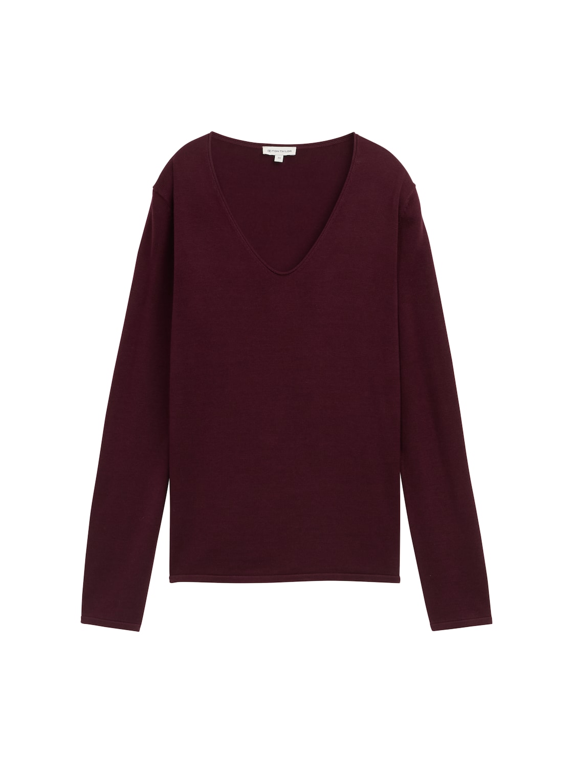 TOM TAILOR Damen Strickpullover mit V-Ausschnitt, rot, Uni, Gr. XS TOM TAILOR Damen Strickpullover mit V-Ausschnitt, rot, Uni, Gr. XS von Tom Tailor