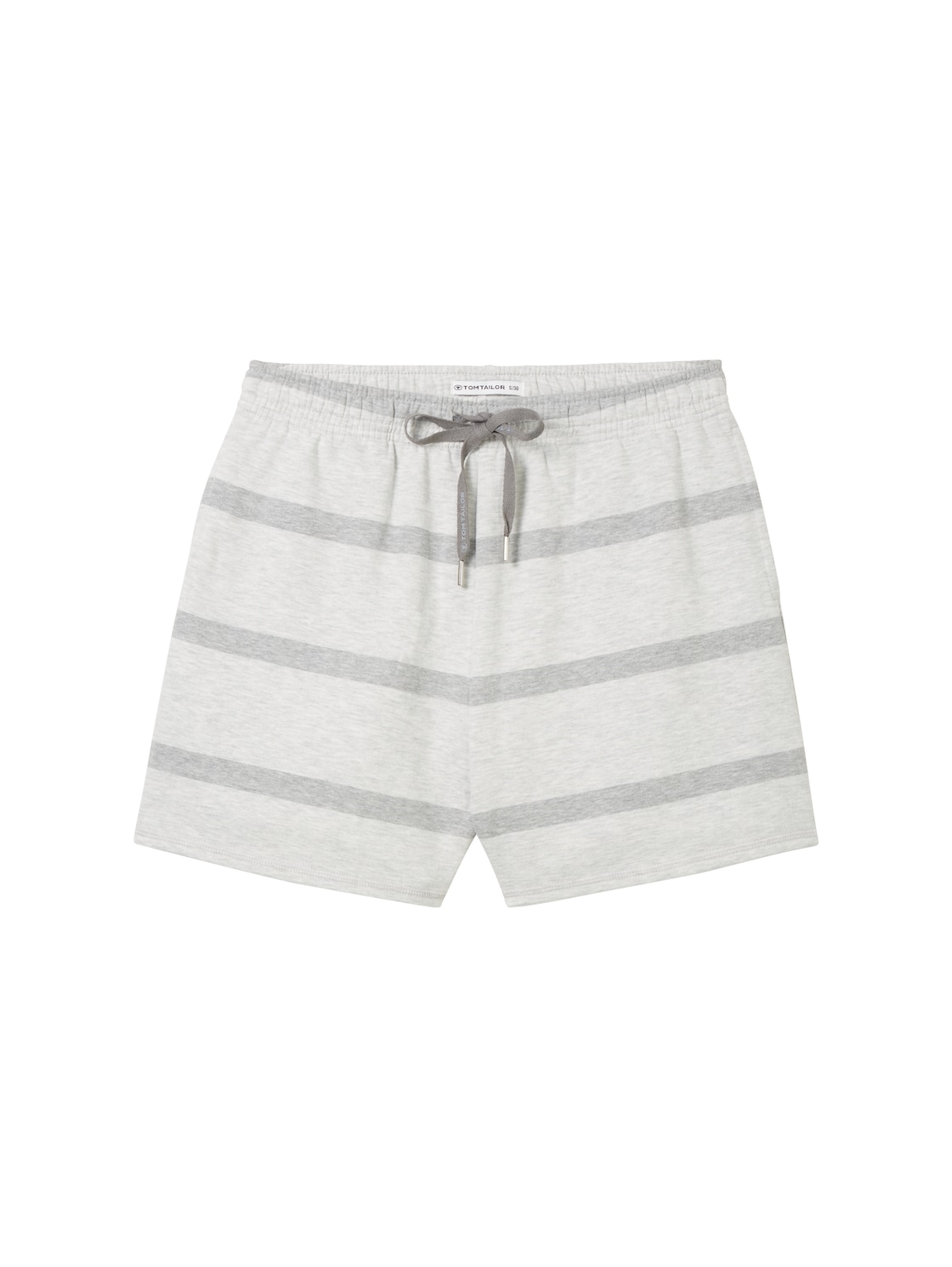 TOM TAILOR Damen Sweat-Shorts, grau, Streifenmuster, Gr. L/40 von Tom Tailor