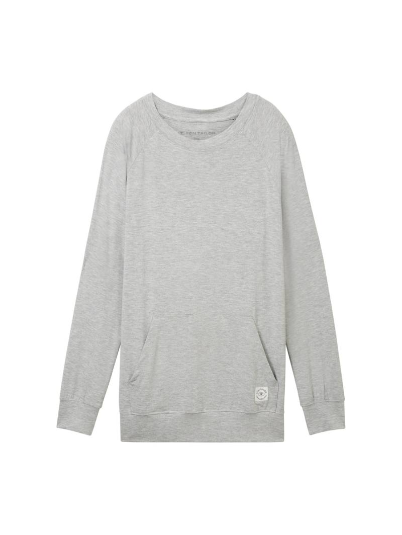 TOM TAILOR Damen Loungewear Sweatshirt in Melange Optik, grau, Meliert, Gr. M/38 von Tom Tailor