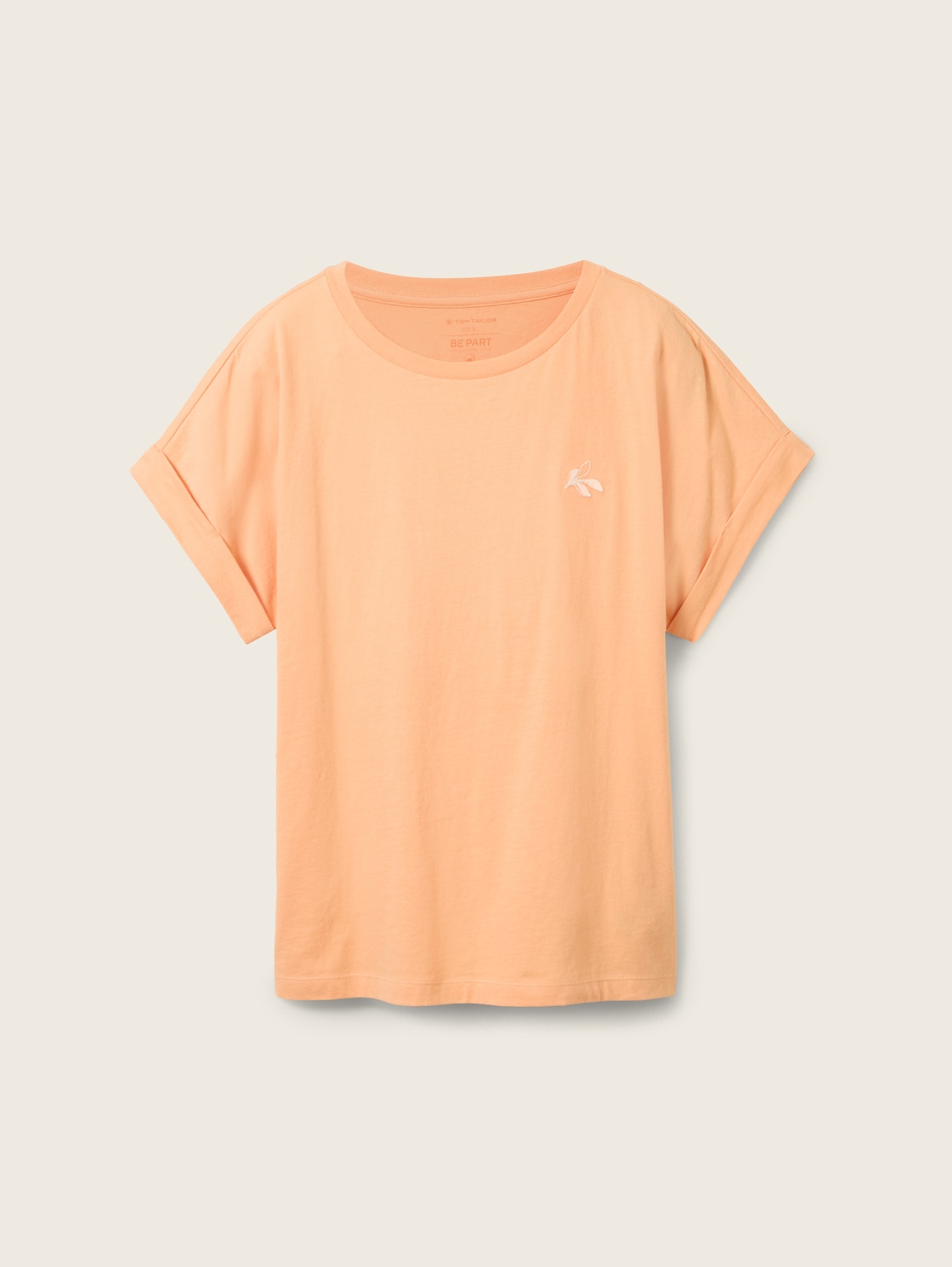 TOM TAILOR Damen T-Shirt mit Stickerei, orange, Gr. XS von Tom Tailor