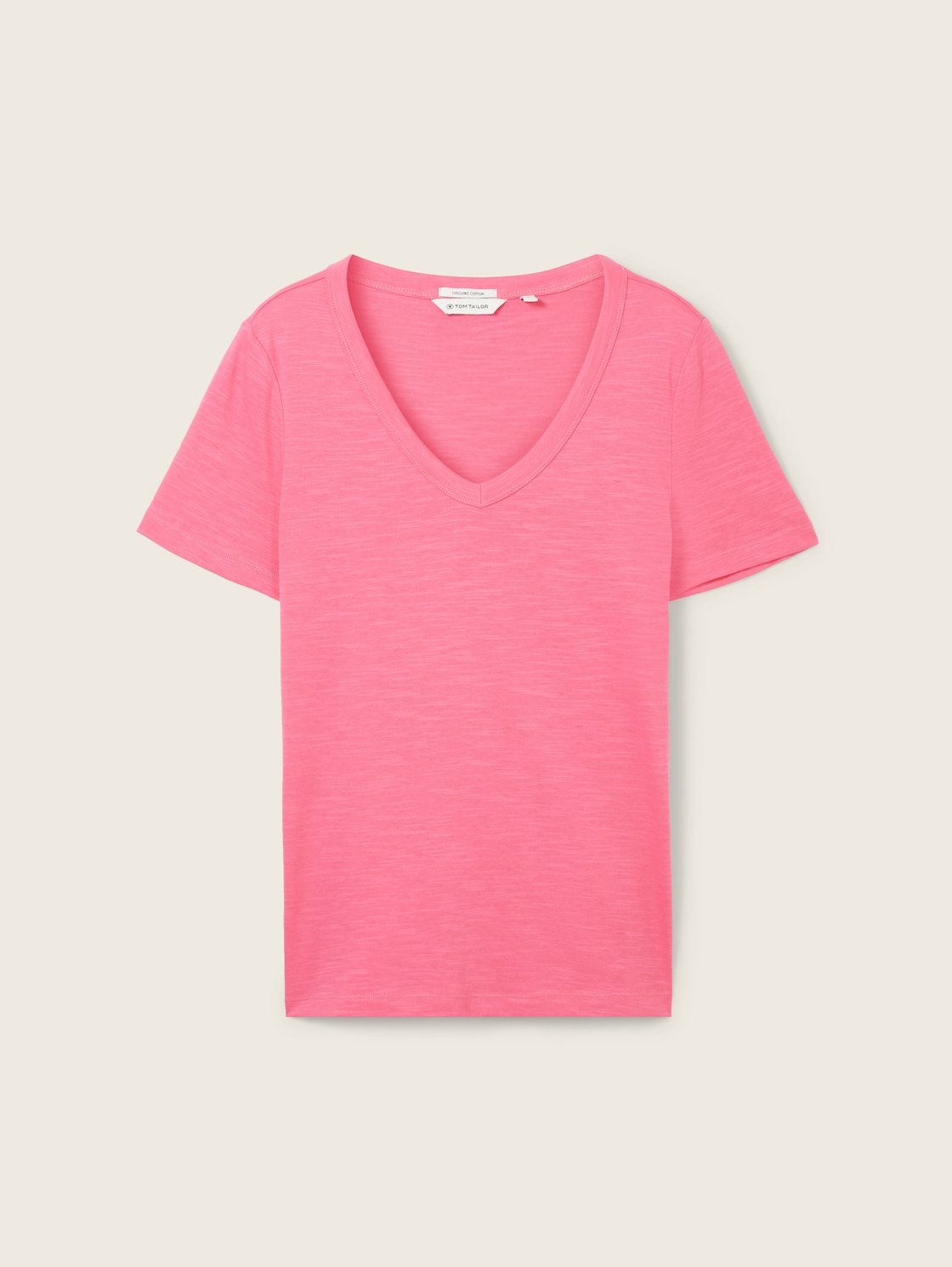 TOM TAILOR Damen T-Shirt mit Bio-Baumwolle, rosa, Uni, Gr. XS von Tom Tailor