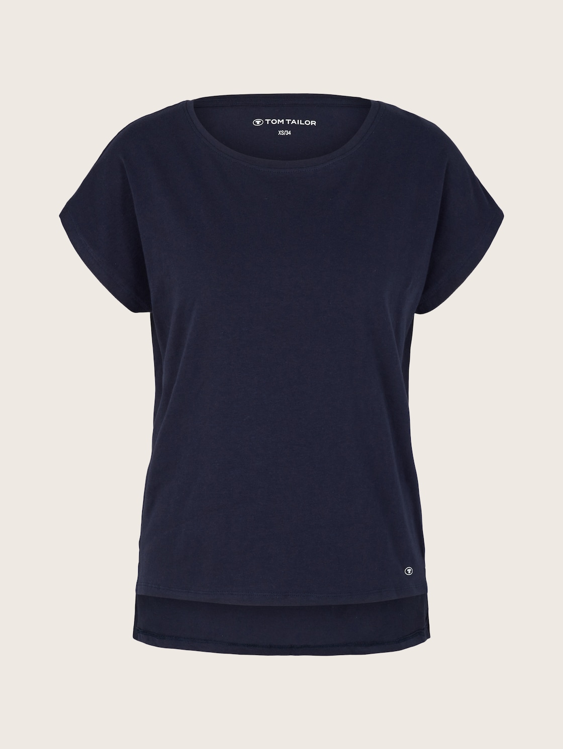 TOM TAILOR Damen T-Shirt mit Logo-Print, blau, Logo Print, Gr. 38 von Tom Tailor